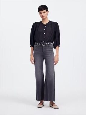 Madewell Flared Wide Leg Jeans in Gray